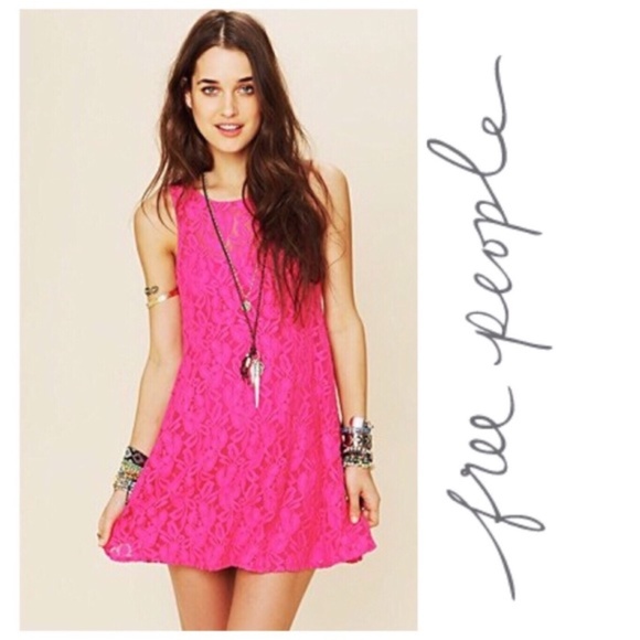 Free People Dresses & Skirts - NWOT Pink Free People Miles of Lace Dress